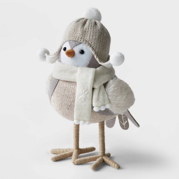 Wondershop Fabric Bird Cream Scarf Decorative Figurine Featherly Friends - Picture 1 of 9